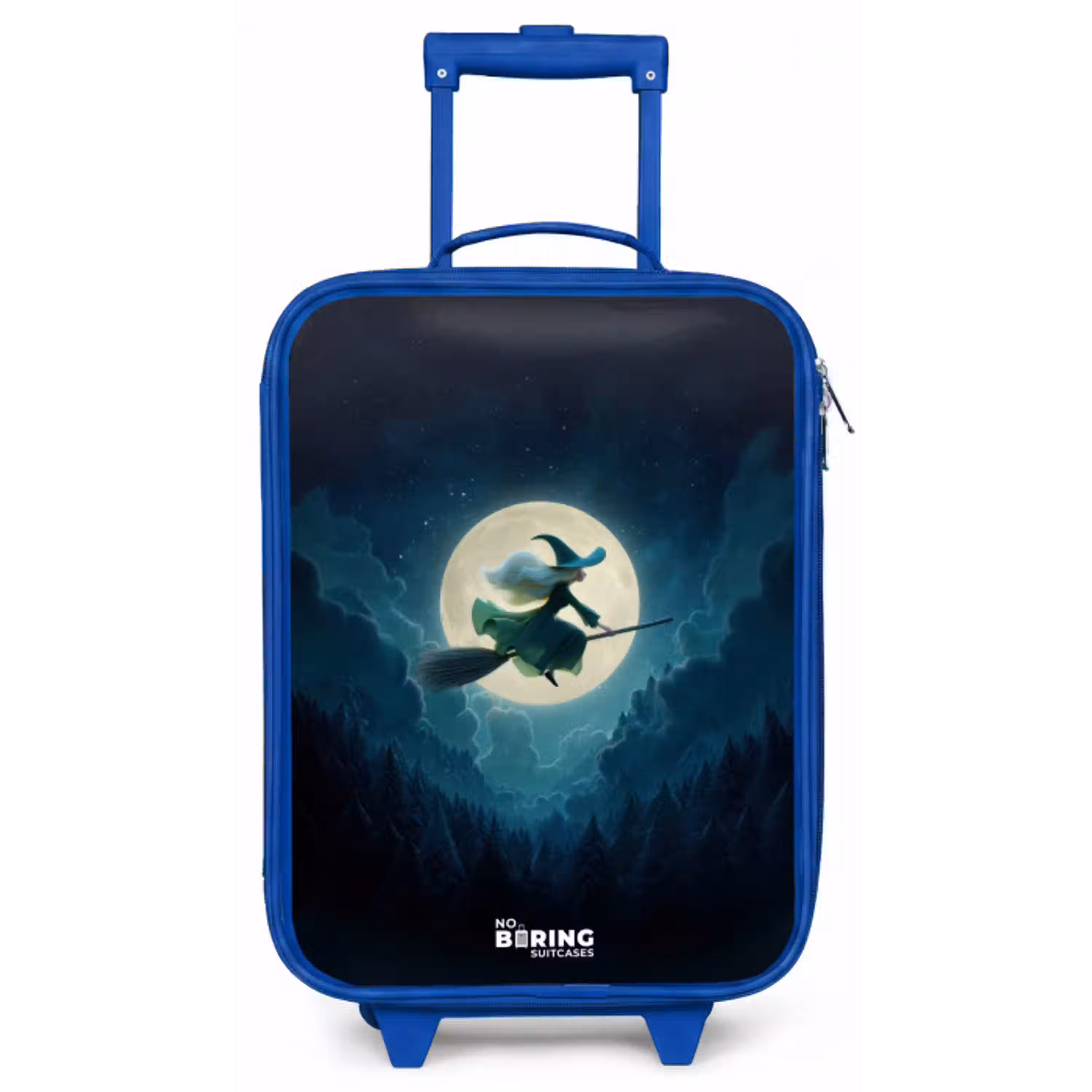 Heks in Maanlichtvlucht Kinderkoffer - Blauw klein -zz3dotto