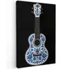 Ukelele - Delfts - Blauw - Muziek Tuinposter op houten frame 2 cm dik klein -3d