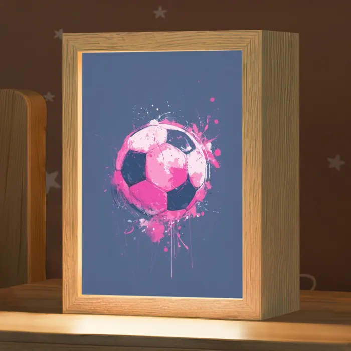 Abstract - Voetbal - Spatten - Roze Light Box met kabel klein -zzz_3d_website