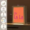 Oh la la - Oranje - Roze - Scheeflettertype Light Box met kabel (Tafellamp) klein -USP_NL