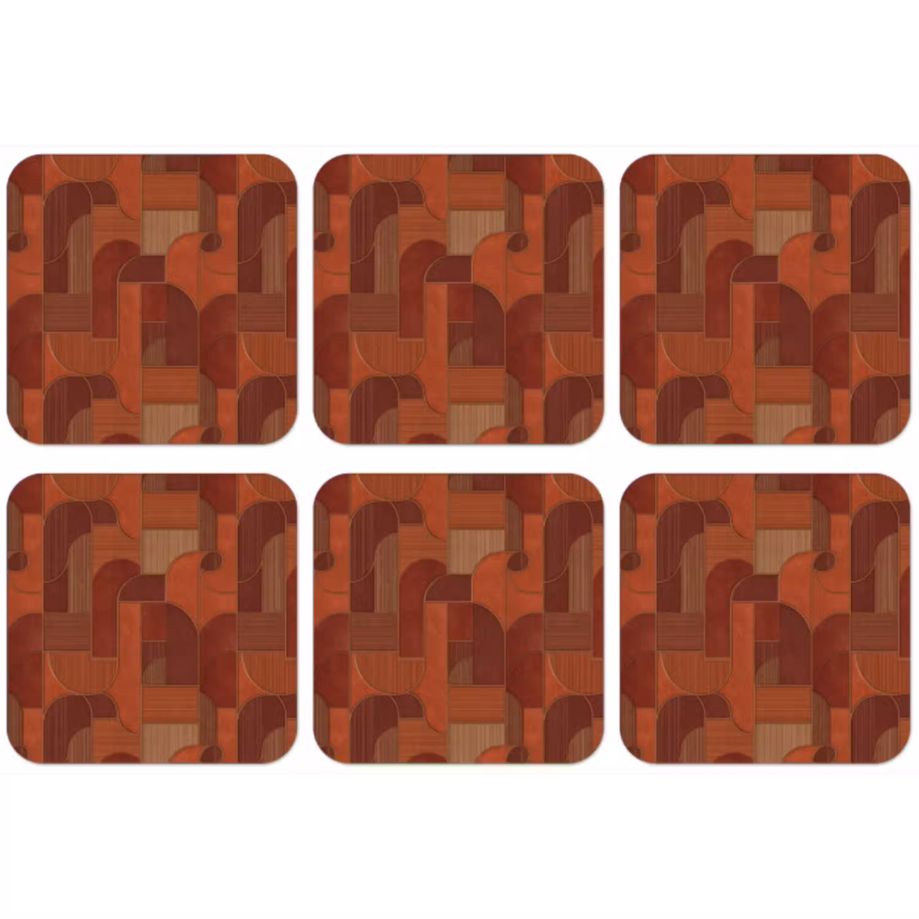 Geometrisch - Abstract - Textuur - Bruin onderzetter kurk middel 366 -zkaufland3dotto