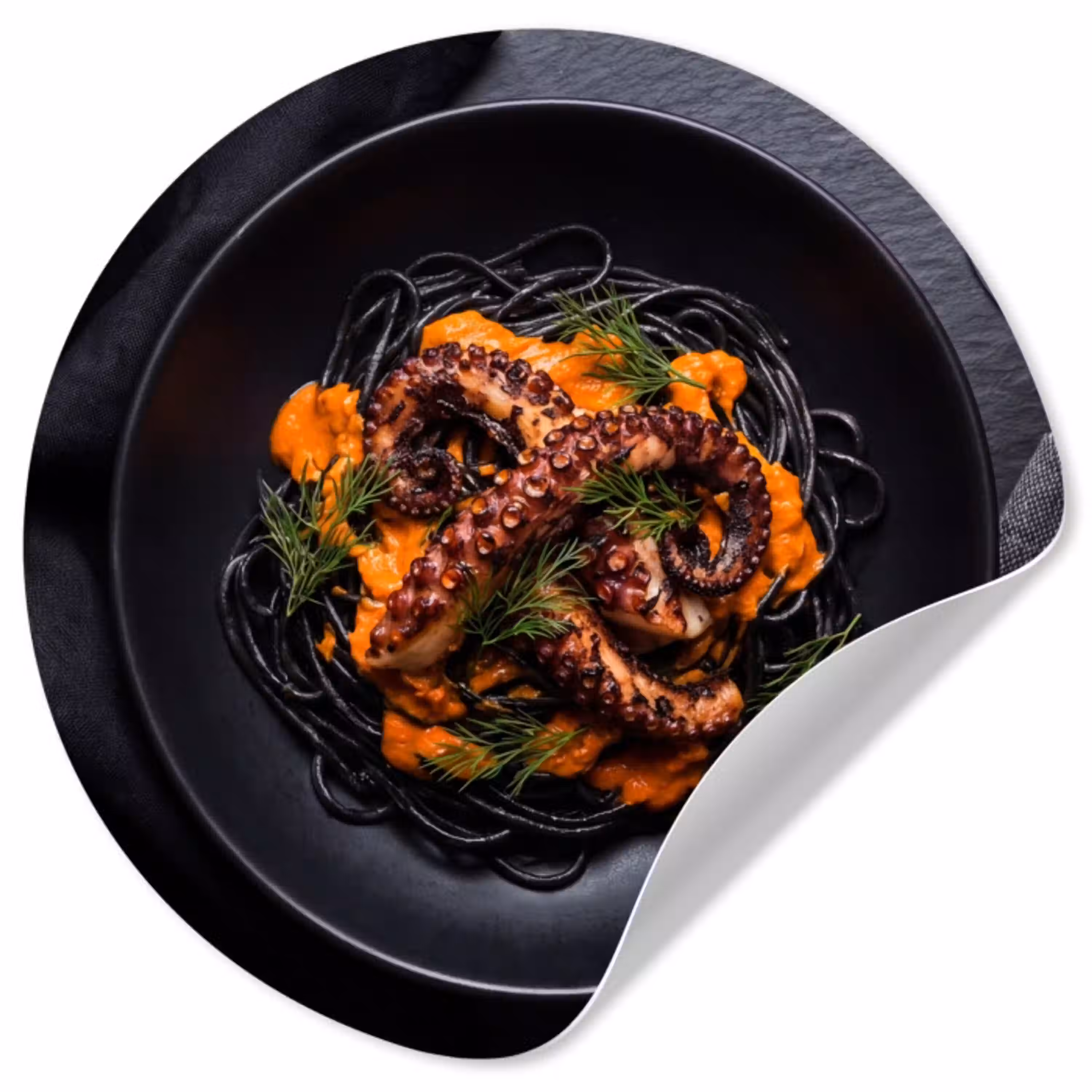 Eten - Octopus - Modern Wandcirkel behangsticker klein -3d
