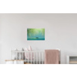Bootje - Water - Bladeren - Bloesems Muursticker klein -kinderkamer