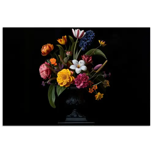 Lente - Bloemen - Klassiek - Vaas poster papier klein -3d