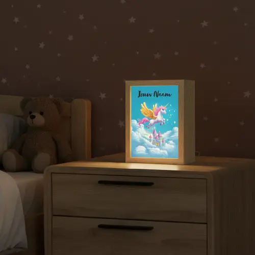 Eenhoorn - Fantasie - Kasteel Light Box met kabel (Kinderlampje) klein -sfeer1_kind