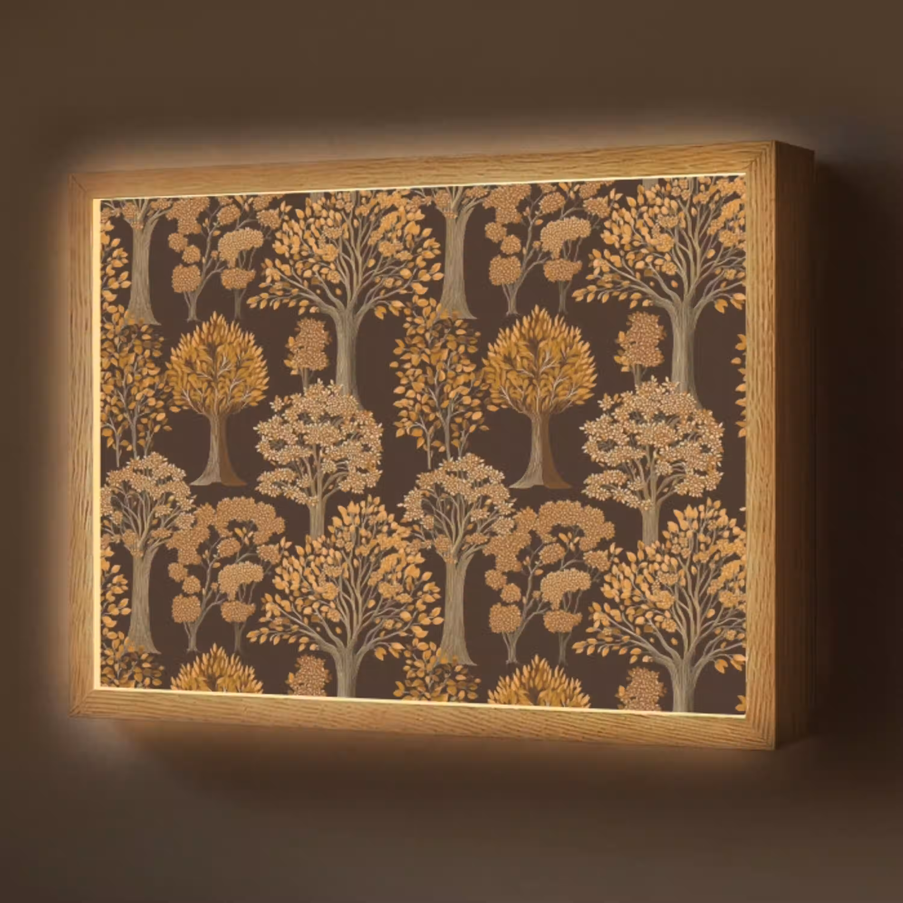 Bomen - Patroon - Bruin Light Box met batterij (Wandlamp) middel 907 -z3d_website