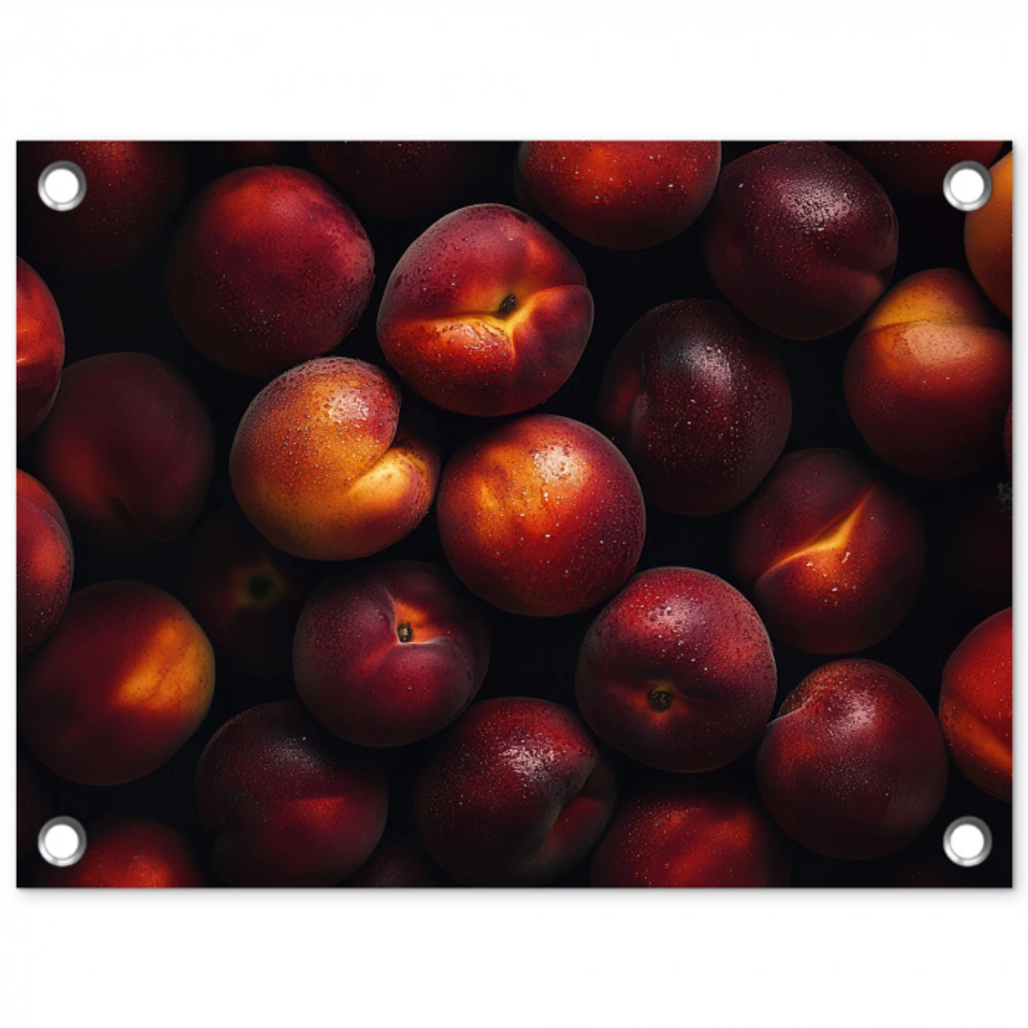 Fruit - Close up - Nectarines tuinposter los doek klein -3d