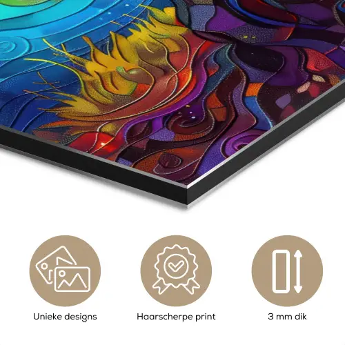 Boom - Zon - Verflook - Kleuren - Abstract aluminium wit klein -closeup_NL