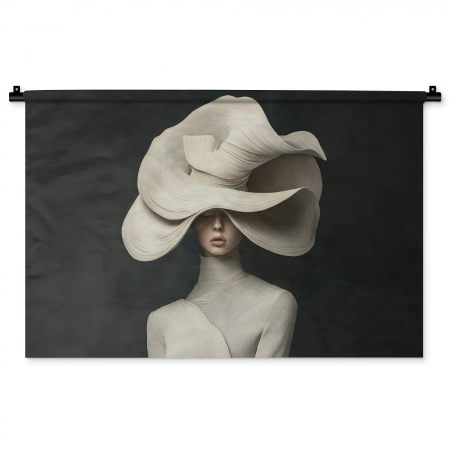 Modern - Vrouw - Hoed Wandkleed katoen middel -zz3d