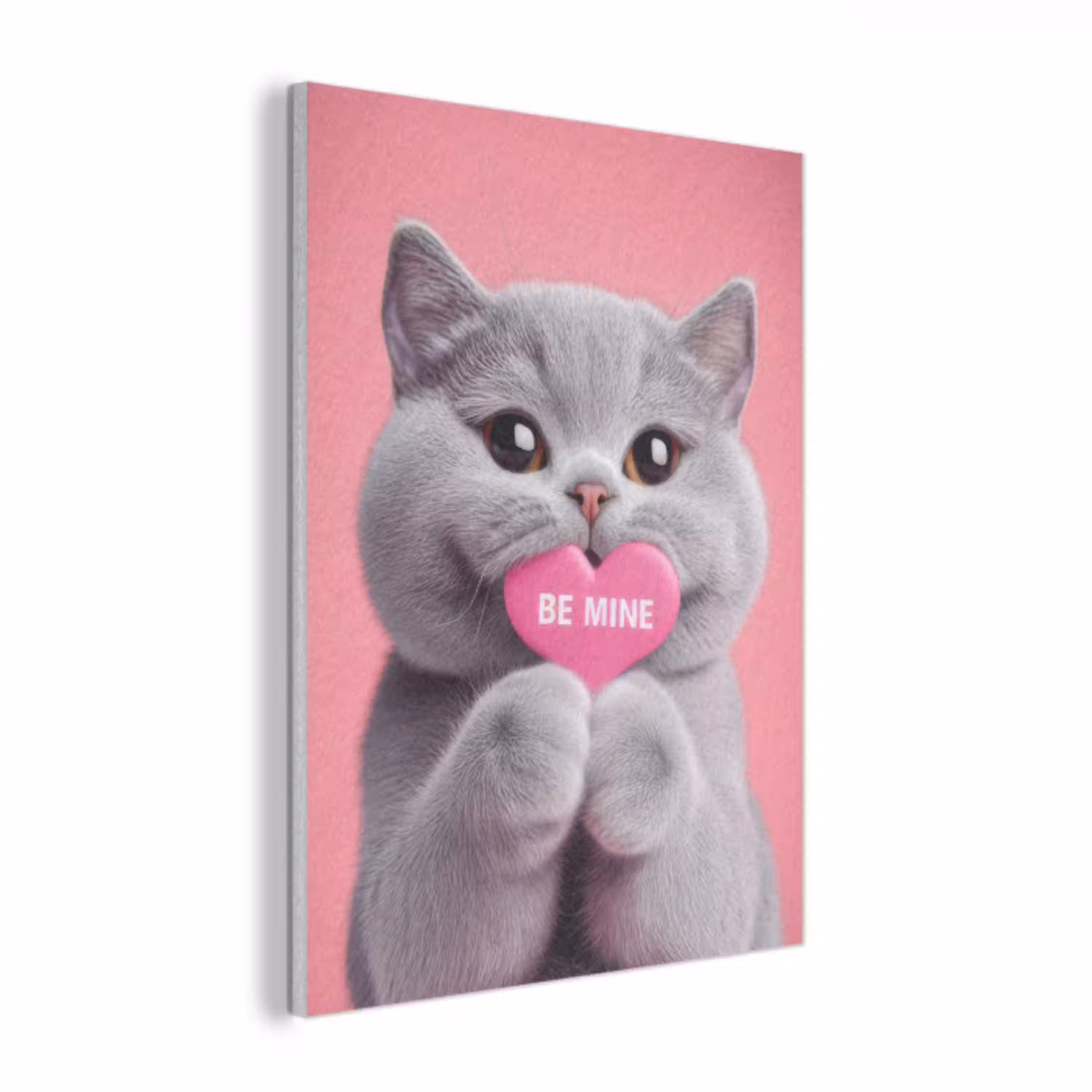 Kat - Valentijn - Roze - Liefde PET vilt klein -3d