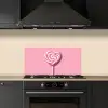 Snoep - Lolly - Hart- Roze keuken achterwand spatscherm klein -sfeer1