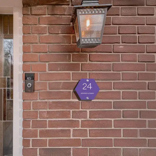 Donkerpaars - Klassiek Naambord Hexagon klein -sfeer7-hexagon-XS