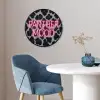 Panterprint - Zwart - Neonletters - Roze Fotolijst rond zonder passe partout klein -sfeer2