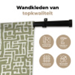 Grafisch - Patroon - Groen Wandkleed katoen klein 269 -sfeer2