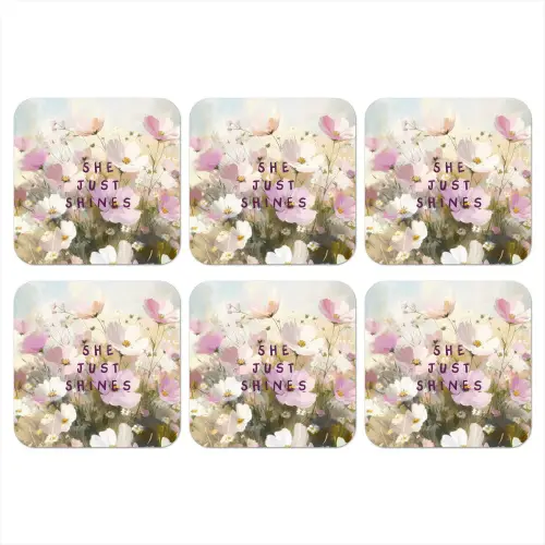 Quote - Bloemen - Schilderachtig onderzetter kurk middel -3d