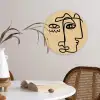 Overlappende profielen - Lichtbruin - Zwart Wandcirkel kunststof plaat 5mm dik klein -sfeer4