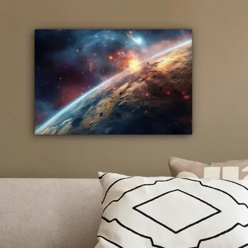 Heelal - Sterren - Ruimte - Planeet canvas 2cm klein -sfeer3
