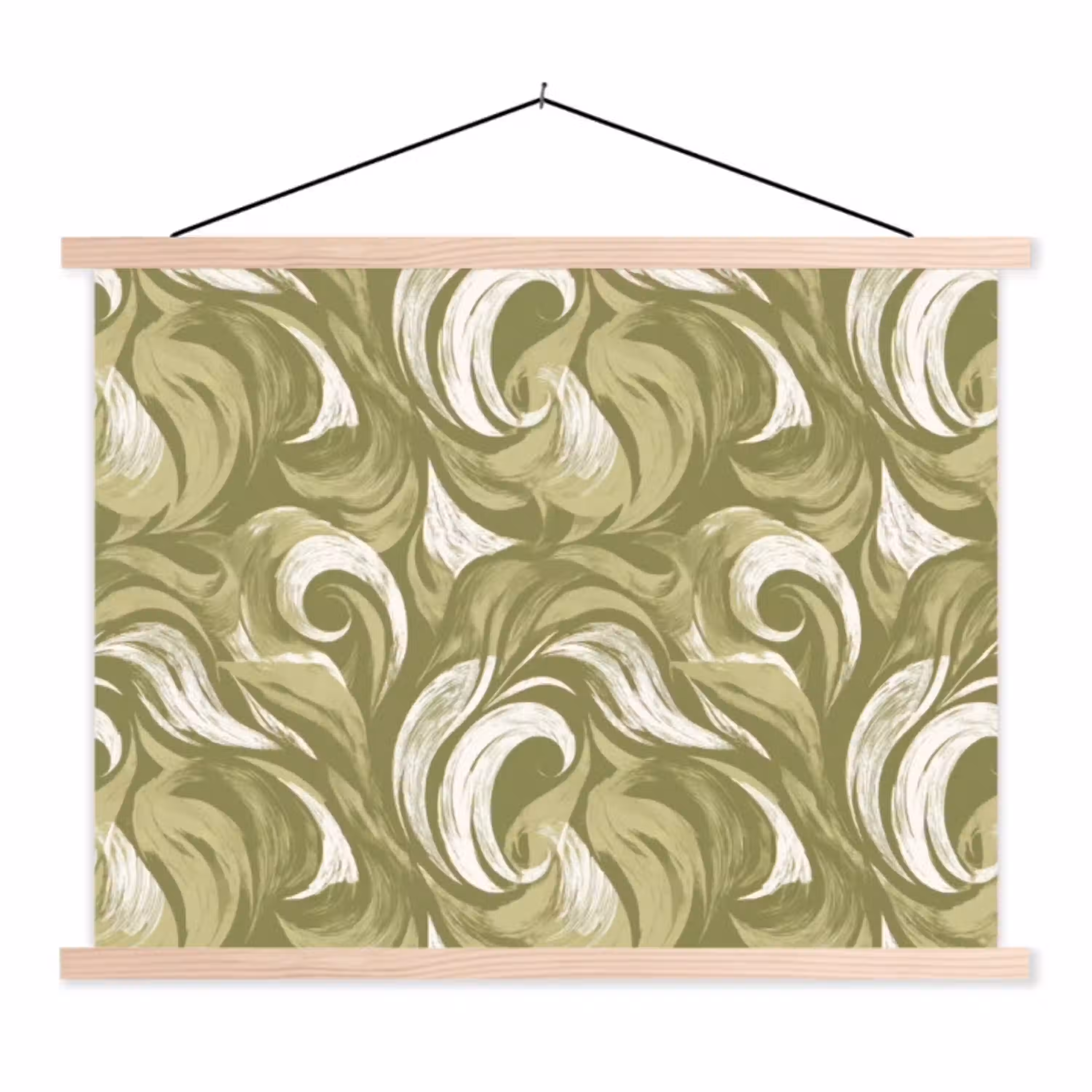 Abstract - Textuur - Groen textielposter latten blank klein 122 -3d