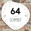 Wit met stippen - Modern Naambord Organisch middel -sfeer10