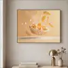Peach - Eten - Taart - Oranje Textielframe zwart klein -sfeer2