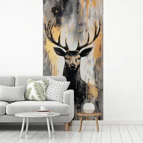 Abstract - Hert - Gewei - Goud fotobehang vinyl groot -woonkamer