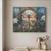 Libelle - Mozaïek - Bloemen - Kleurrijk Textielframe zwart klein -sfeer2