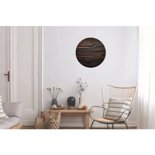 Hout - Grillige nerven Wandcirkel aluminium klein -woonkamer