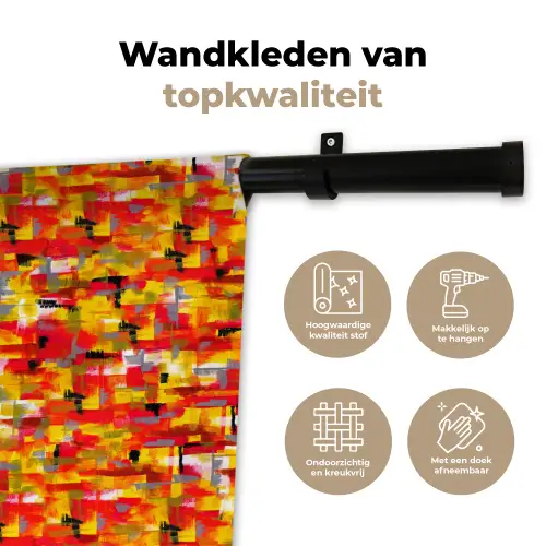 Abstract - Verf - Rood Wandkleed katoen klein 269 -sfeer2