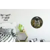 Astronaut - Bloemen - Veld - Geel Wandcirkel aluminium klein -kinderkamer