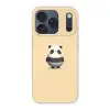 Panda - Beige - Minimalistisch Telefoonhoesje iPhone 17 Pro klein -3d