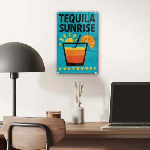 Illustratie - Tequila - Glas - Blauw plexiglas 5mm klein -sfeer6