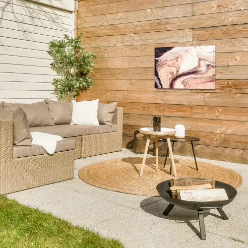Steen - Marmer - Edelsteen - Abstract - Natuur - Roze Tuinposter op houten frame 2 cm dik klein -sfeer2