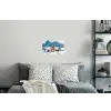 Winter - Huisje - Bergen - Uitzicht - Sneeuw Muursticker klein -slaapkamer