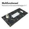 Abstract - Lijnen - Blauw - Goud Muismat XXL klein 681 -sfeer4