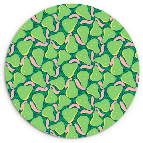 Peren - Groen - Roze Wandcirkel plexiglas klein 852 -3d