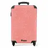 Patronen - Zonnestralenpatroon op koraalroze achtergrond NBS - Handbagage koffer - Kinderen Unisex middel -productfoto_recht