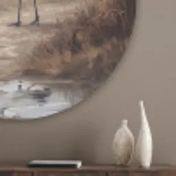 Kraanvogel - Natuur - Realistisch Akoestische PET Vilt - Rond klein -sfeer5_closeup