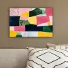Abstract - Roze - Lappen - Vormen - Geel canvas 2cm klein -sfeer3
