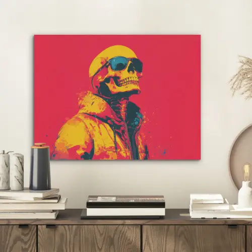 Zonnebril - Schedel - Jas - Rood PET vilt klein -sfeer1