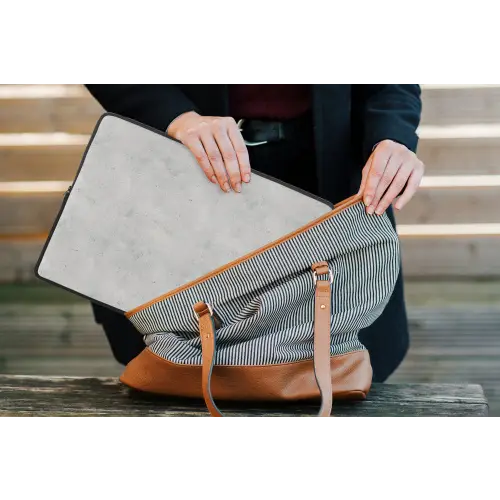 Grijs - Beton - Neutraal laptophoes neopreen klein 279 -tas