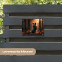 Vos - Zwart - Bos - Herfstbladeren tuinposter los doek klein -sfeer3