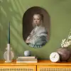 Portret van een meisje in het blauw - Schilderij van Johannes Cornelisz. Verspronck Wandcirkel Ovaal Forex klein -sfeer2