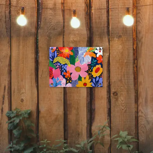 Kleurrijk - Bloemen - Abstract - Stippen tuinposter los doek klein -sfeer1