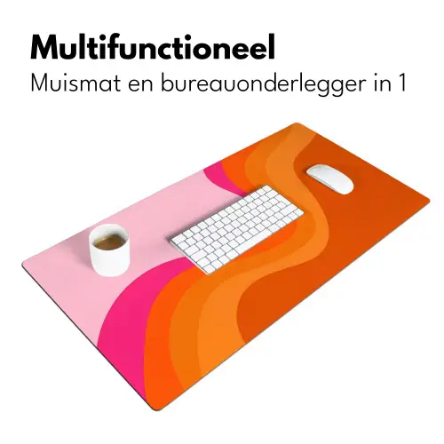 Retro - Waves - Kleurrijk Muismat XXL klein -sfeer4