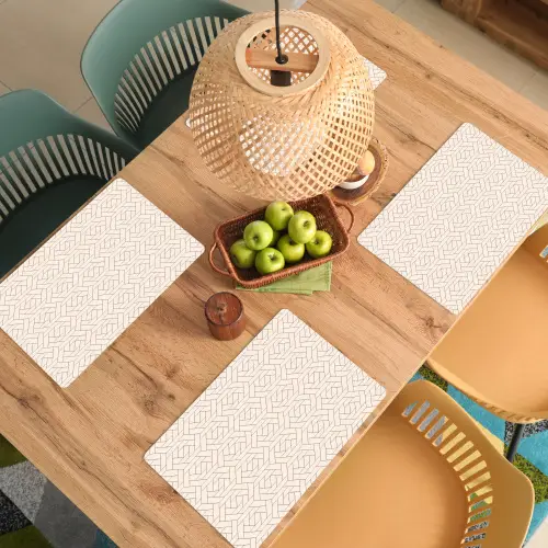 Patroon - Beige - Lijnen - Bruin Placemat vinyl groot 368 -zzsfeer5_Kitchenyeah-website