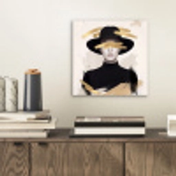 Vrouw - Portret - Modern - Goud - Kunst aluminium wit klein -sfeer1