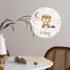 Quotes - Be happy - Kinderen - Maan - Bever - Waterverf Wandcirkel behangsticker klein -sfeer3