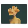 Vrouw - Hoed - Geel muismat rubber klein -3d