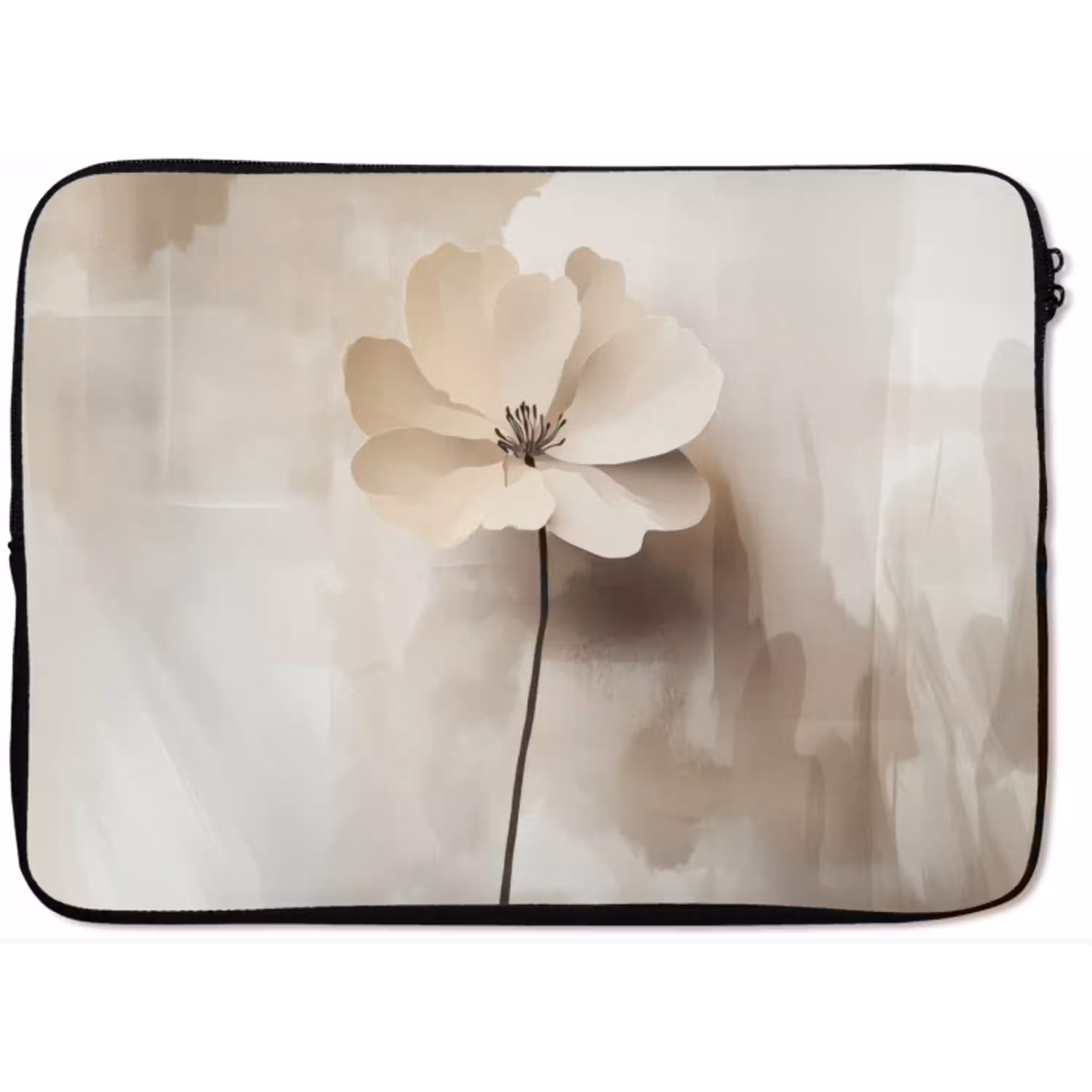 Bloem - Beige - Verf - Schaduw laptophoes neopreen klein -zkaufland3dotto