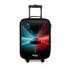 Sportwagen - Lichtstralen - Neon - Blauw Kinderkoffer - Zwart klein -3d